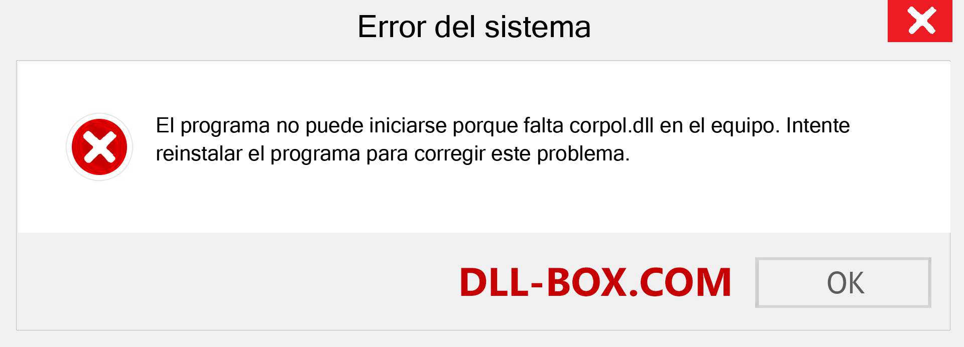 ¿Falta el archivo corpol.dll ?. Descargar para Windows 7, 8, 10 - Corregir corpol dll Missing Error en Windows, fotos, imágenes